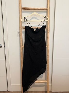 Vintage Black Asymmetrical Dress